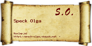 Speck Olga névjegykártya